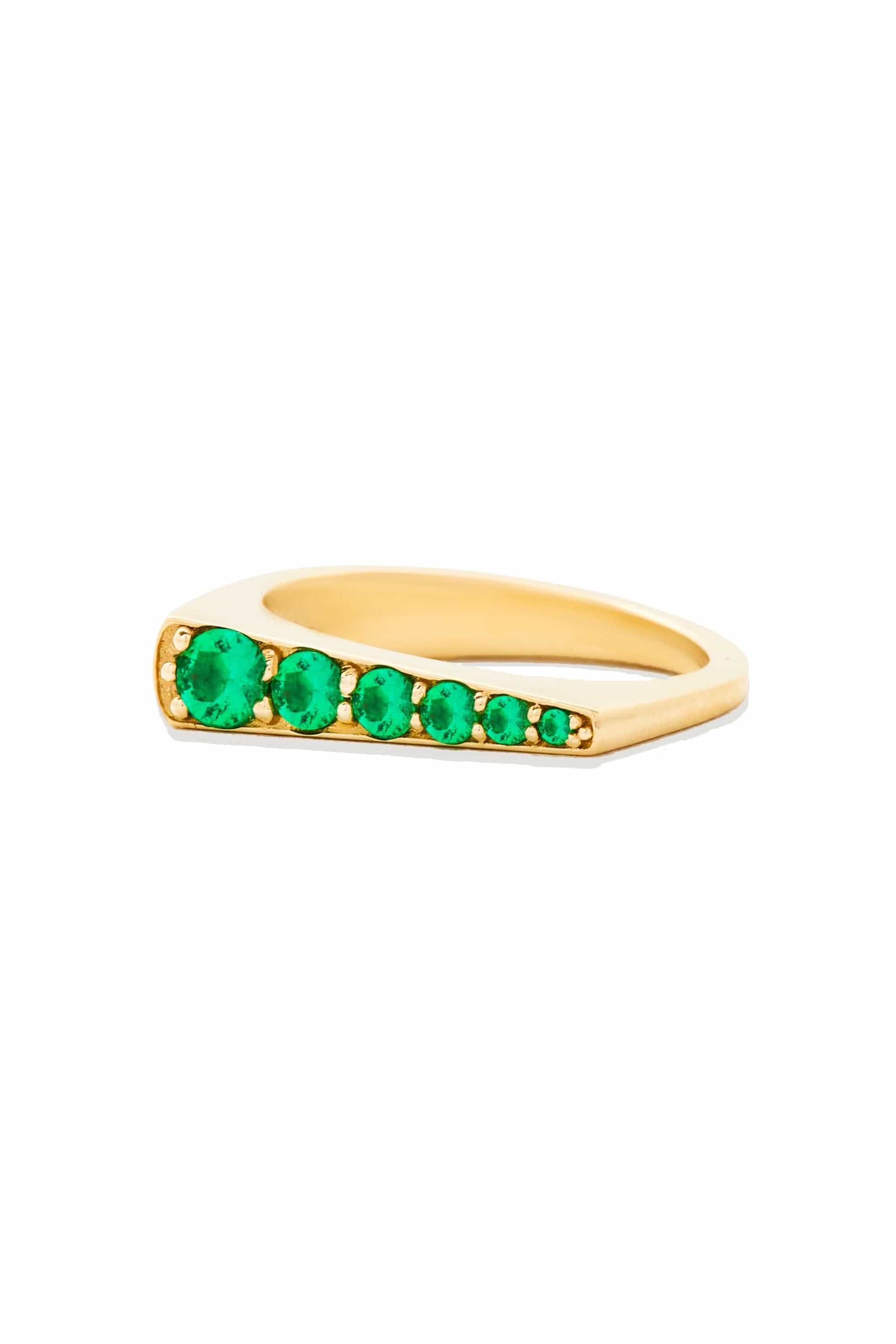 Campbell + Charlotte Ring The Edge Tapered Stacking Ring - Emerald