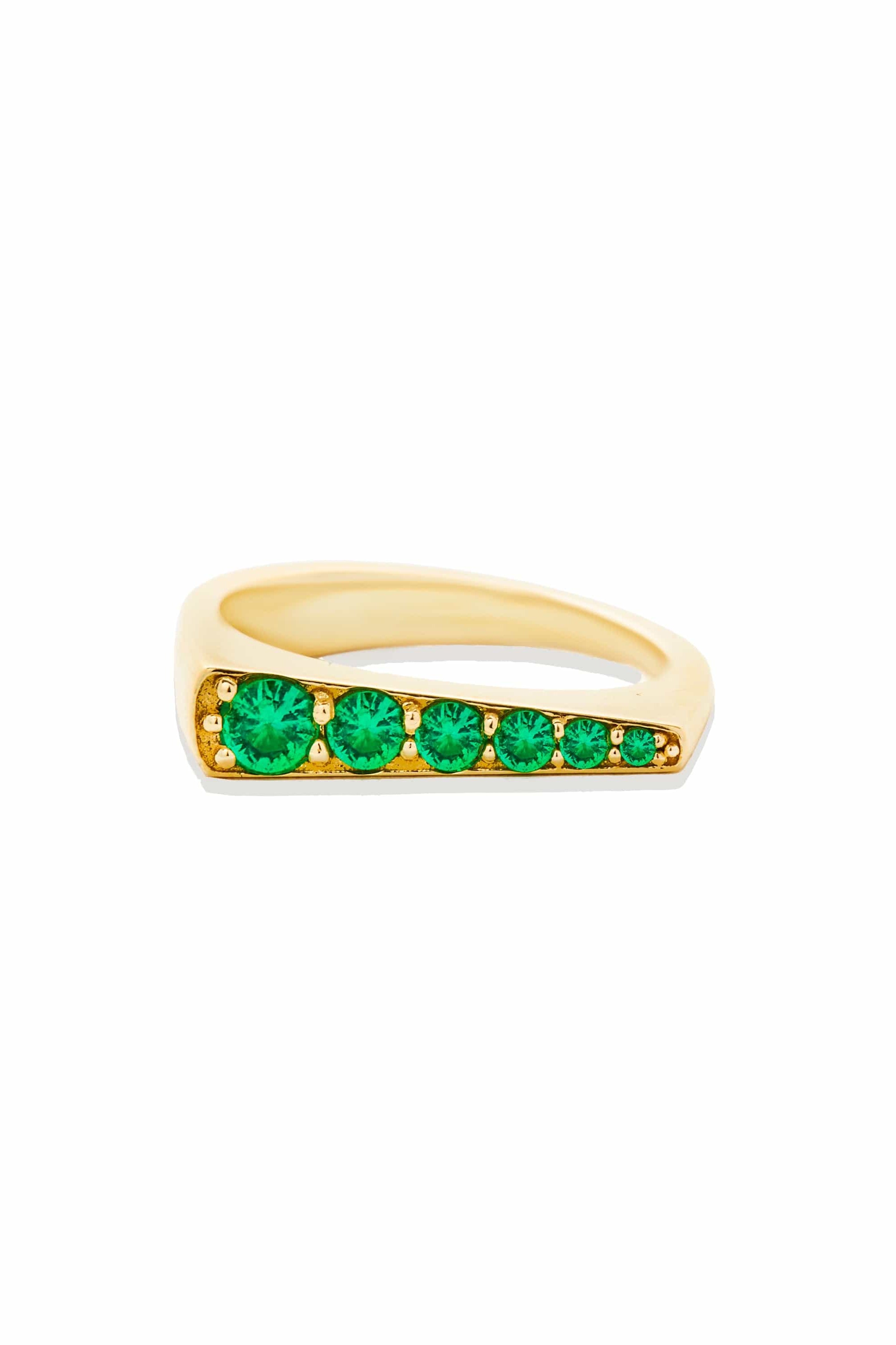 Campbell + Charlotte Ring The Edge Tapered Stacking Ring - Emerald