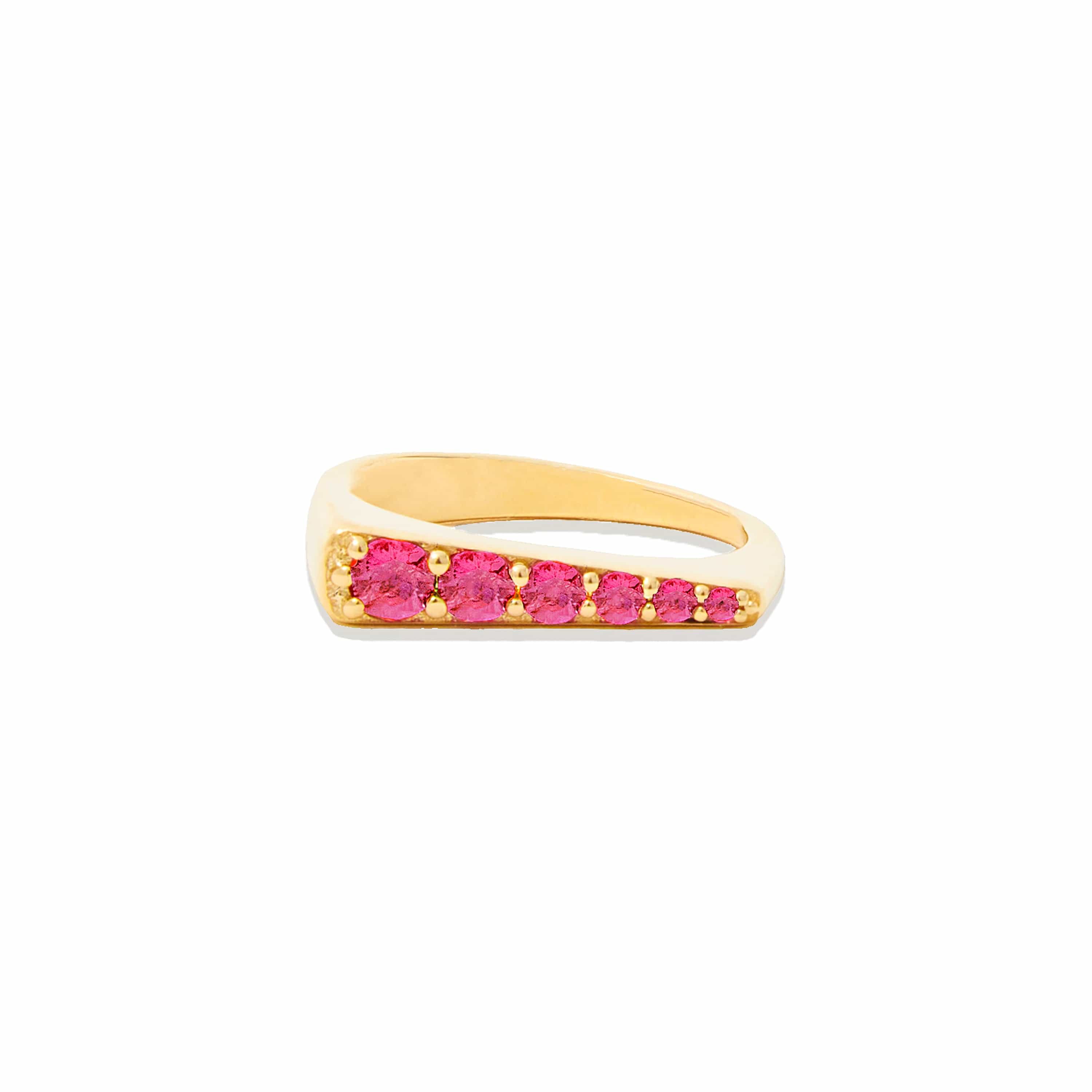 Campbell + Charlotte Ring The Edge Tapered Stacking Ring - Pink Sapphire