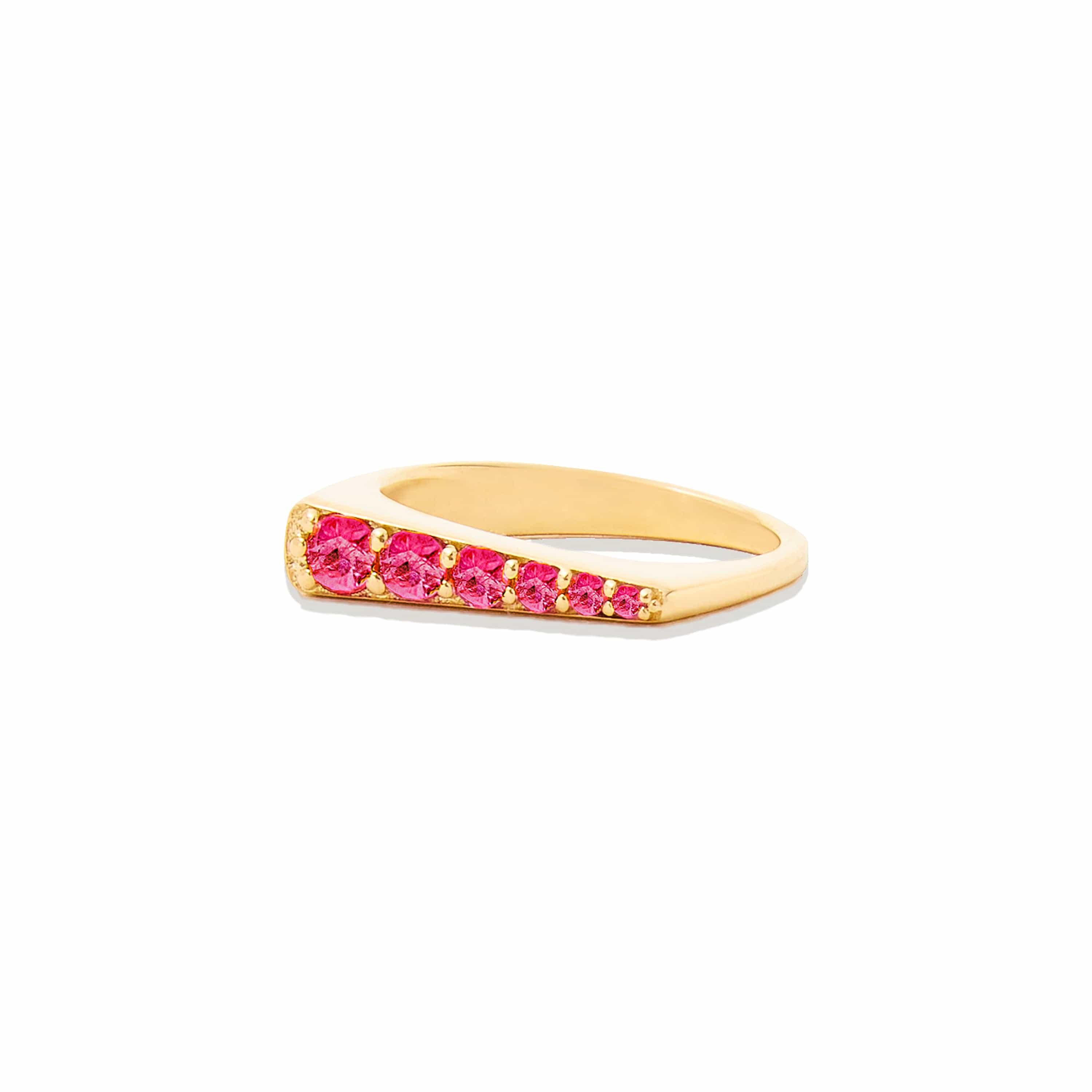 Campbell + Charlotte Ring The Edge Tapered Stacking Ring - Pink Sapphire