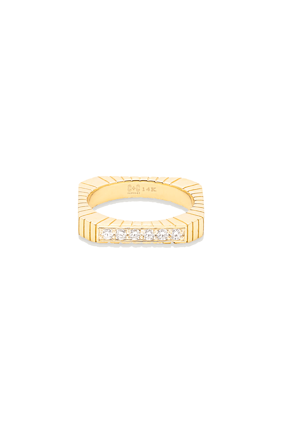 Spark Etched Stacking Band Ring Diamond