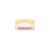 Campbell + Charlotte Spark Etched Stacking Band Ring - Pink Sapphire