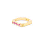 Campbell + Charlotte Spark Etched Stacking Band Ring - Pink Sapphire