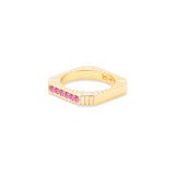 Campbell + Charlotte Spark Etched Stacking Band Ring - Pink Sapphire