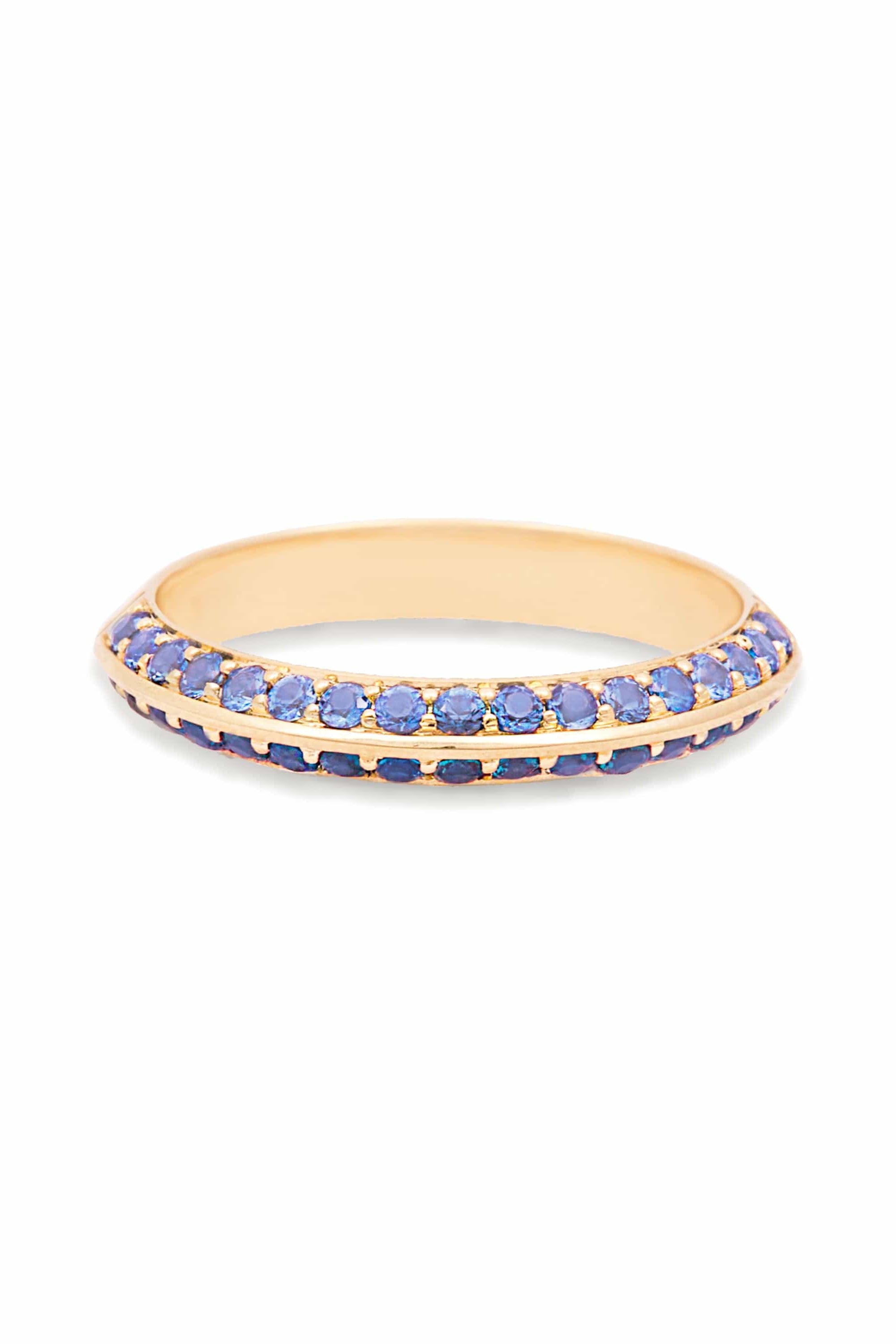 Campbell + Charlotte The Crew Knife Edge Stacking Ring - Blue Sapphire