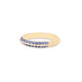 Campbell + Charlotte The Crew Knife Edge Stacking Ring - Blue Sapphire