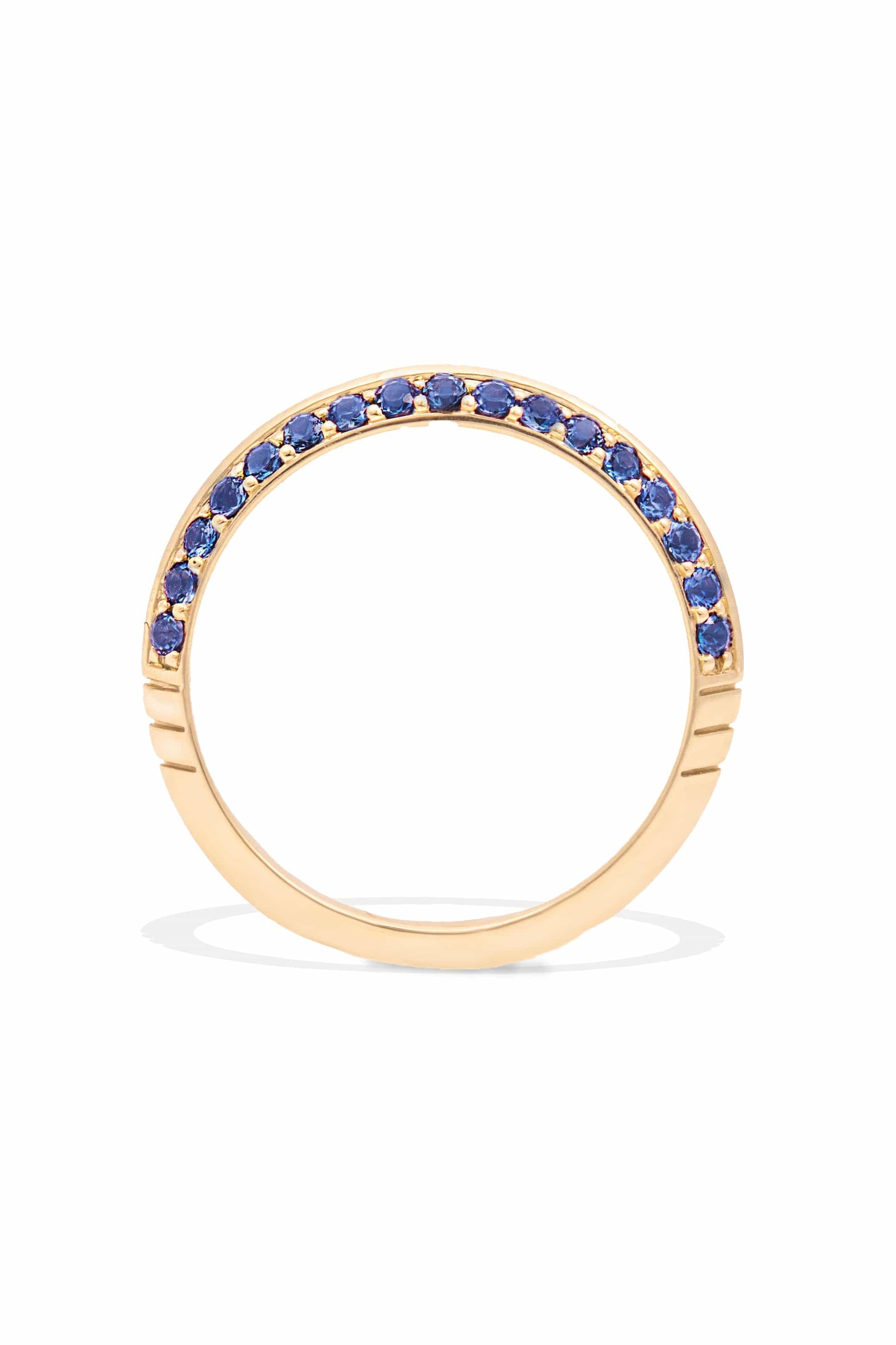 Campbell + Charlotte The Crew Knife Edge Stacking Ring - Blue Sapphire