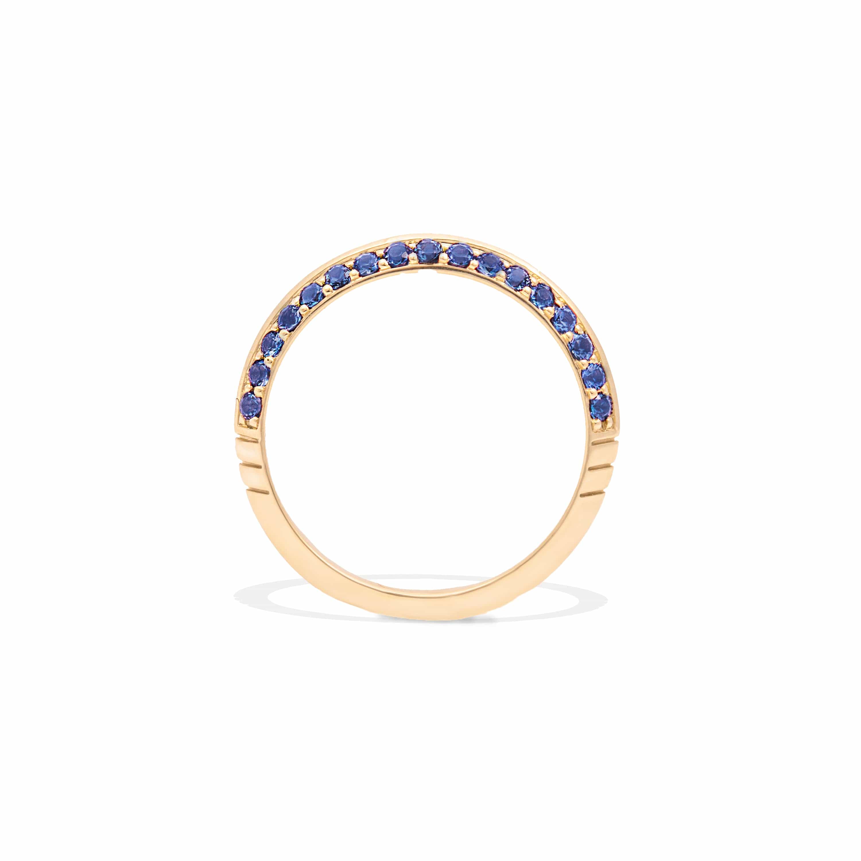 Campbell + Charlotte The Crew Knife Edge Stacking Ring - Blue Sapphire