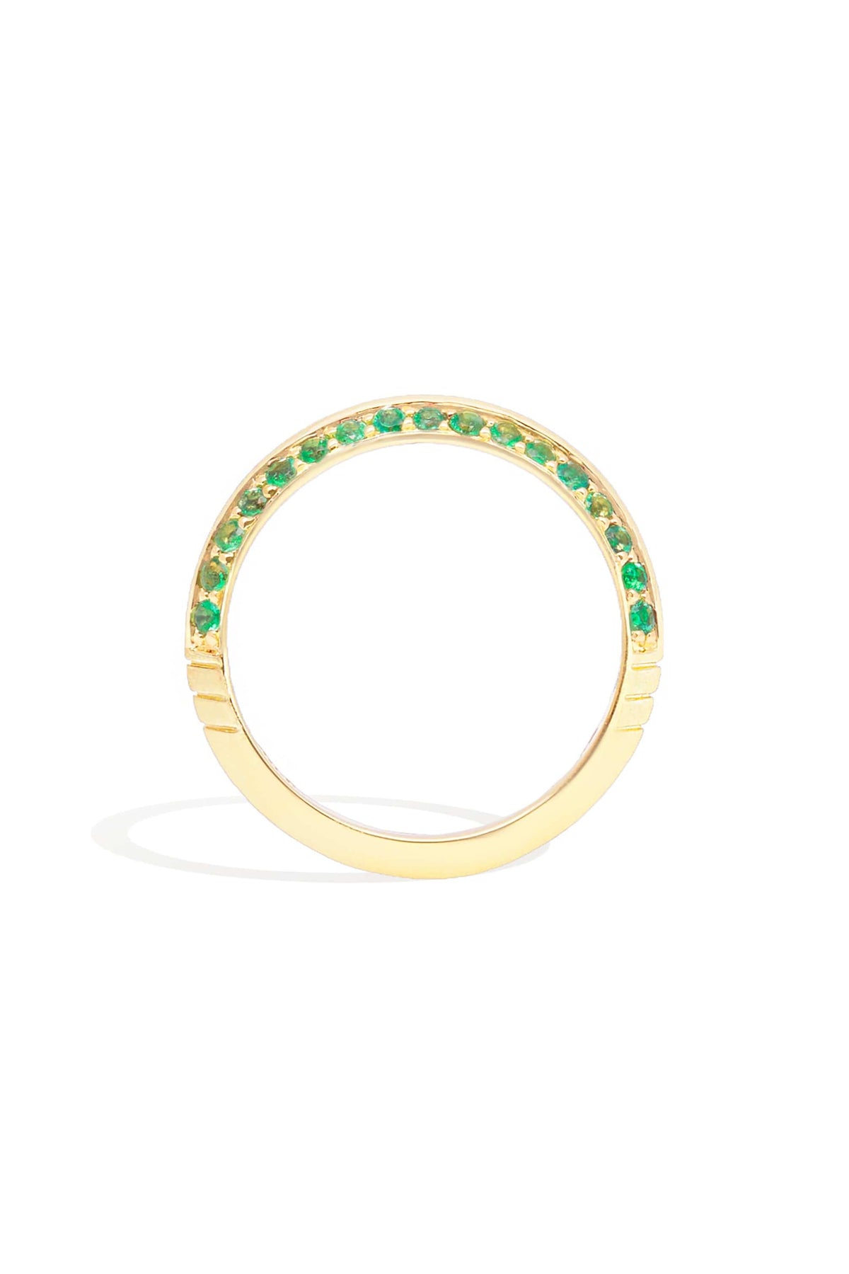 Crew Knife Edge Stacking Ring Emerald