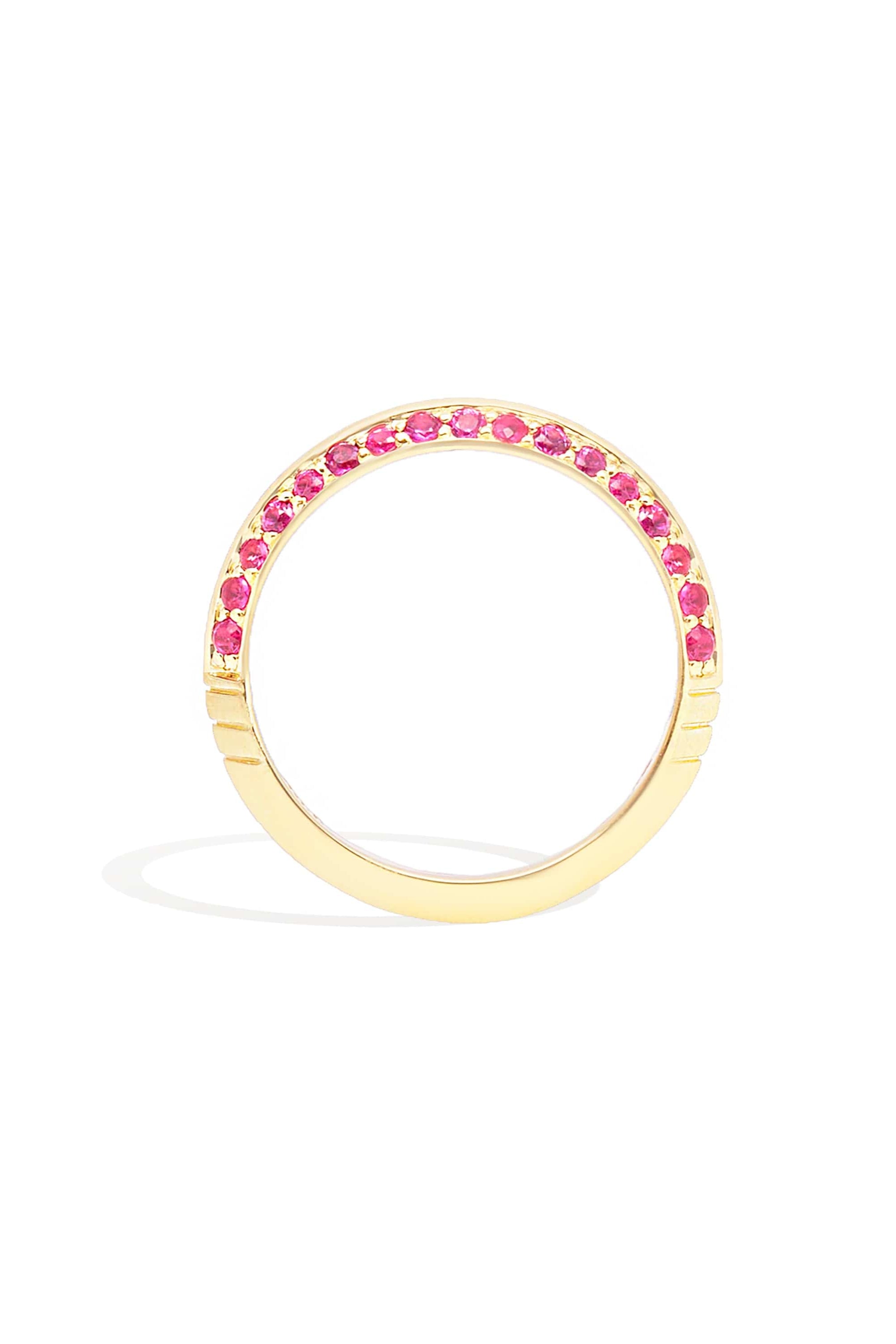 Campbell + Charlotte The Crew Knife Edge Stacking Ring - Pink Sapphire