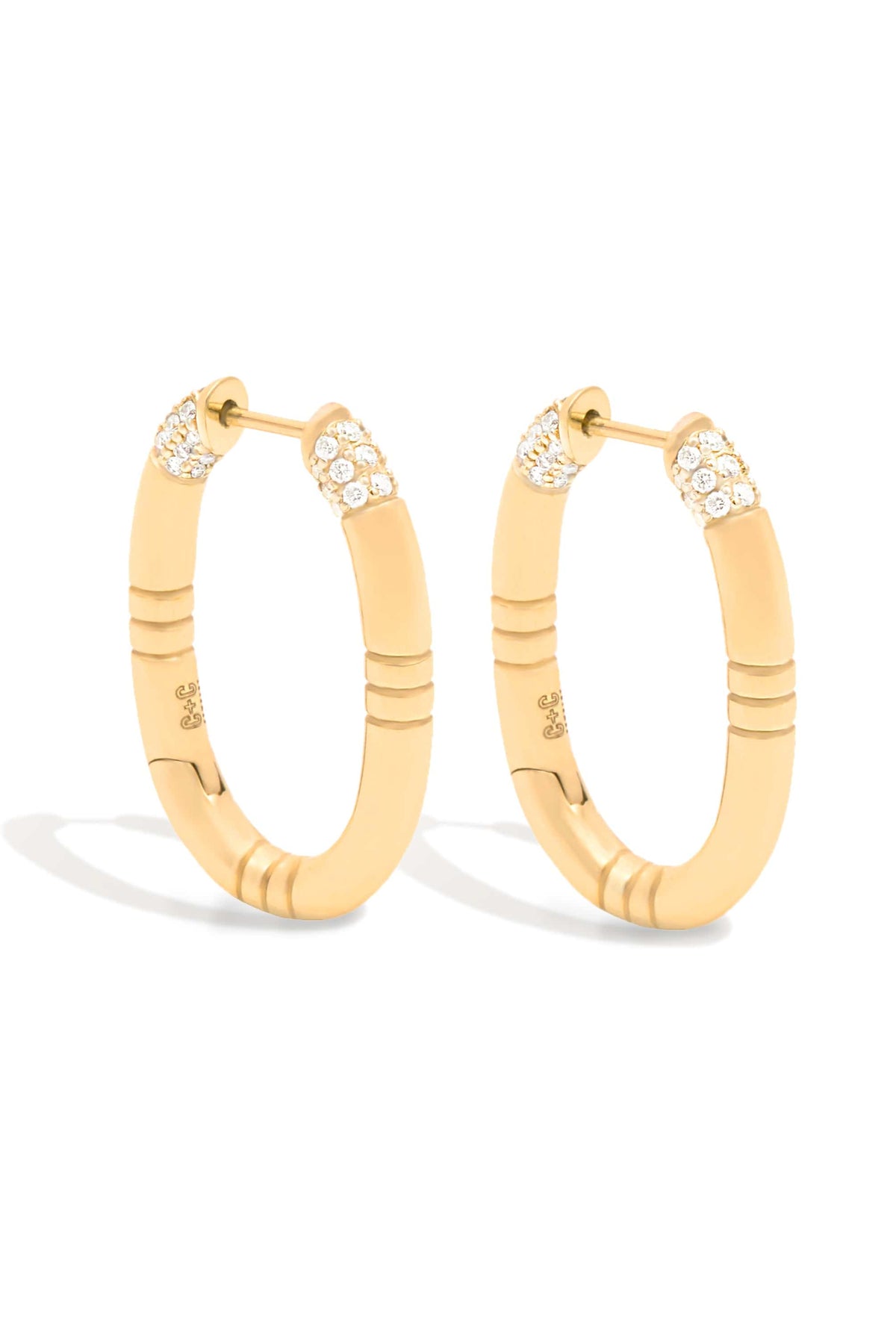 Crew Oval Small Hoop Earring Diamond