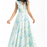 Casey Marks Dress XS Fiamma Blue Wisteria Floral Dress