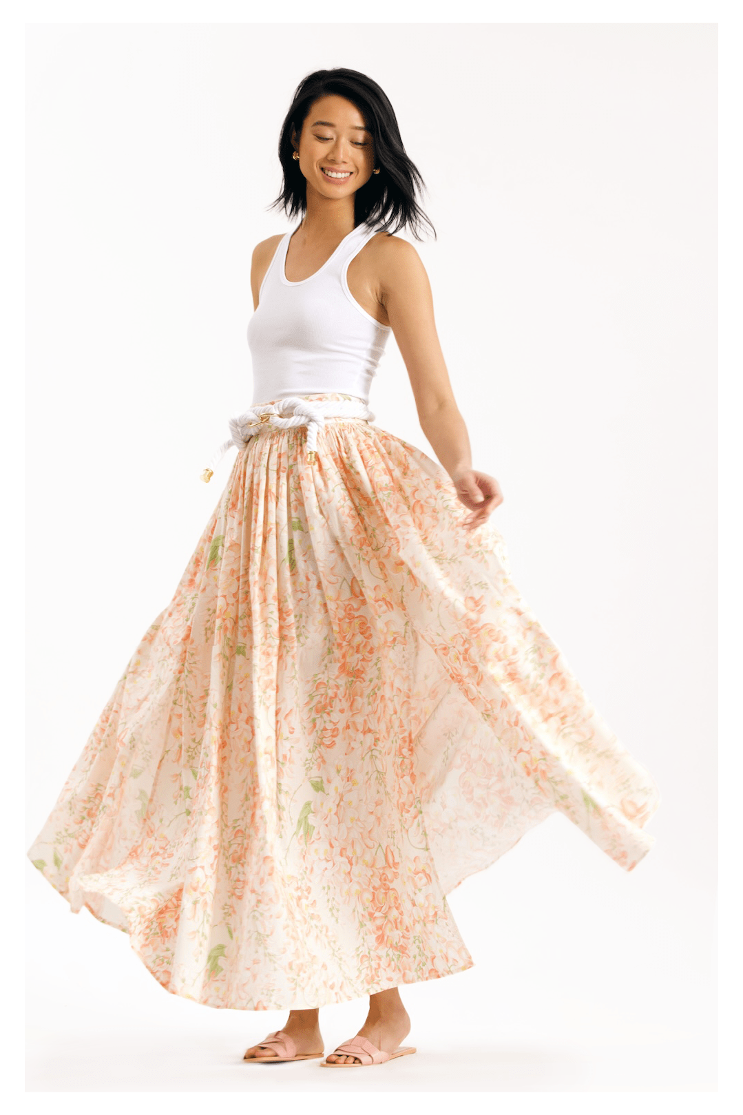 Casey Marks Dresses Jasmin Coral Floral Skirt