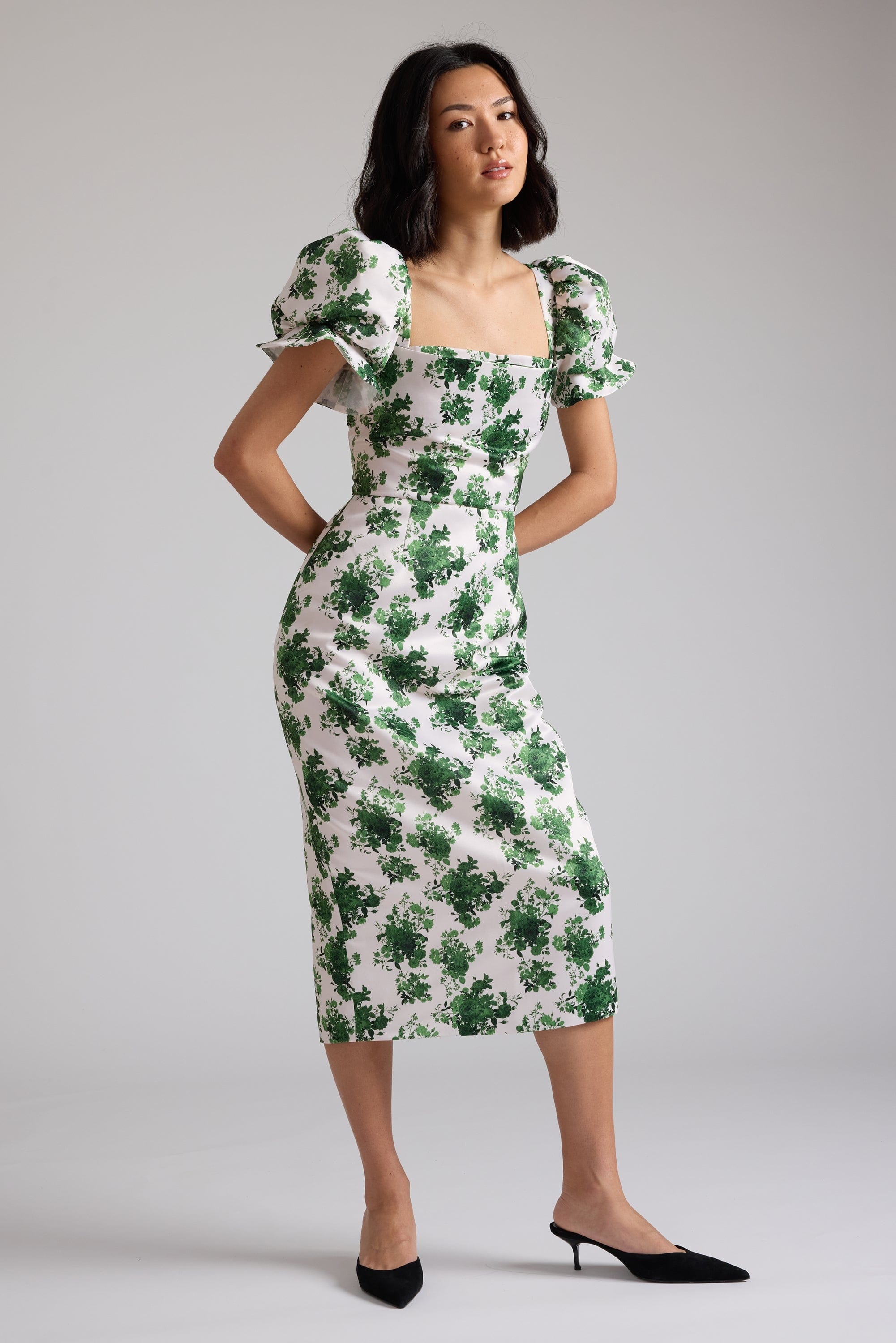 Damaris Bailey dresses Rose Dress Green Floral