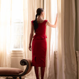 Damaris Bailey Skirt Rosso Skirt Red Satin