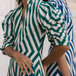 De Castro Dress Blue Illusion Dress