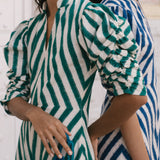 De Castro Dress Blue Illusion Dress