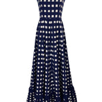 De Castro Dress Navy Blue Checkmate Dress