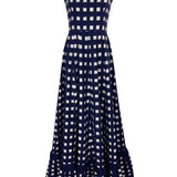 De Castro Dress Navy Blue Checkmate Dress