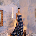 De Castro Dress Navy Blue Checkmate Dress