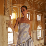 De Castro Dress Stripe Bloom Blue Dress