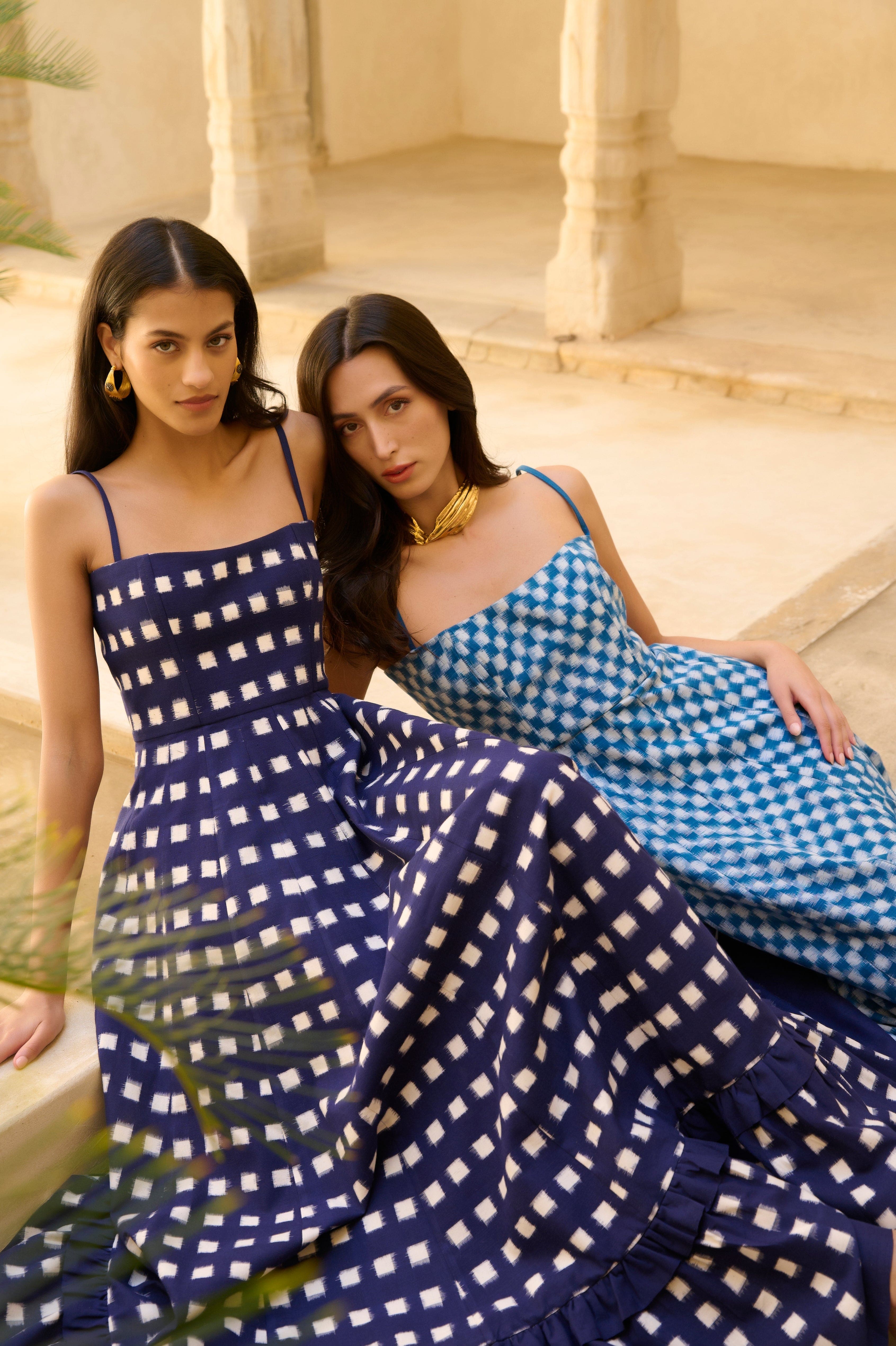 De Castro Dresses Blue Checkmate Dress