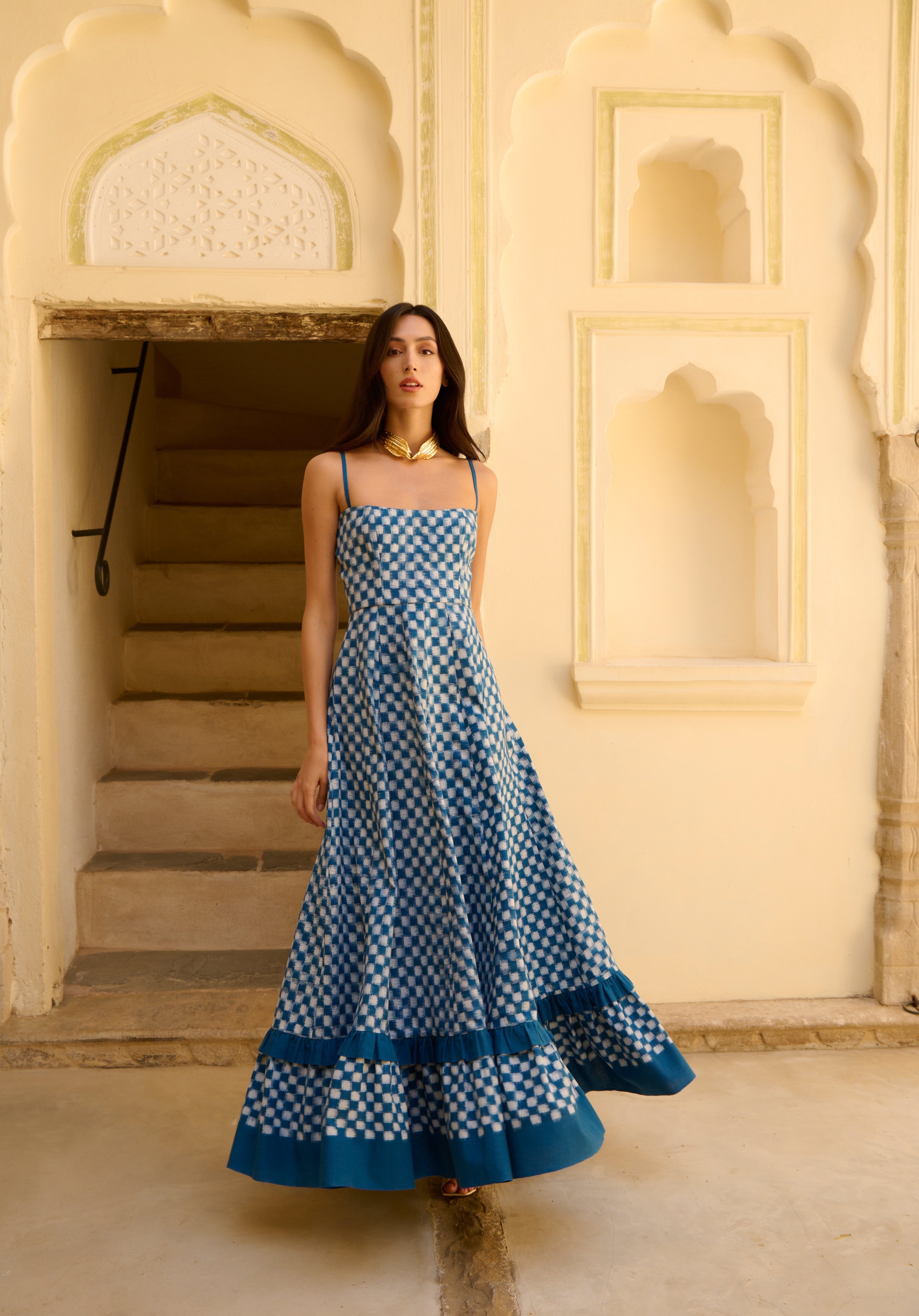De Castro Dresses Blue Checkmate Dress