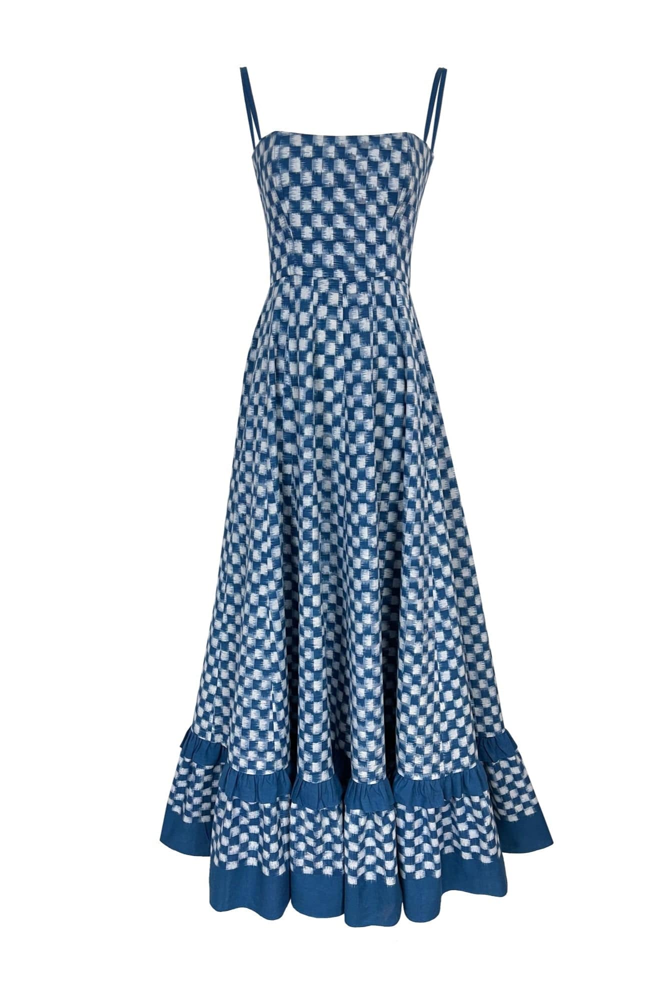 blue check maxi dress Trendy Light Blue Gingham Tiered Maxi Dress | Women's Dress