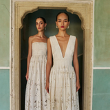 De Castro Dresses Ivory Garden Plunge Dress