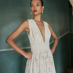 De Castro Dresses Ivory Garden Plunge Dress