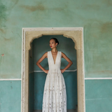 De Castro Dresses Ivory Garden Plunge Dress