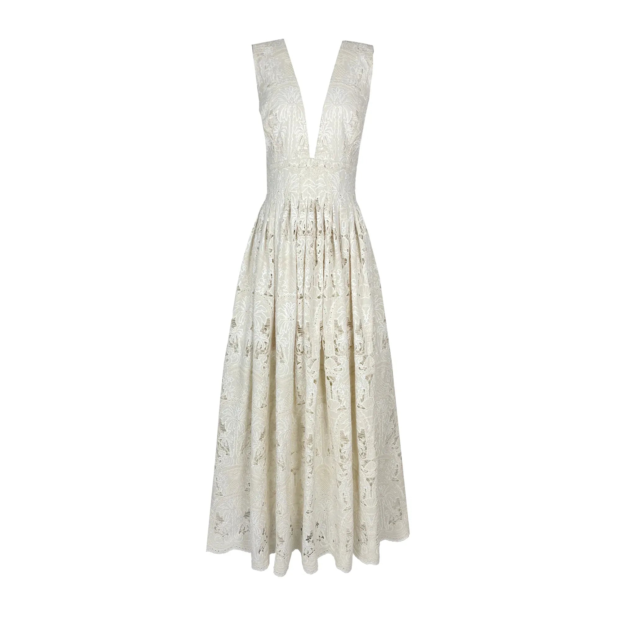 De Castro Dresses Ivory Garden Plunge Dress