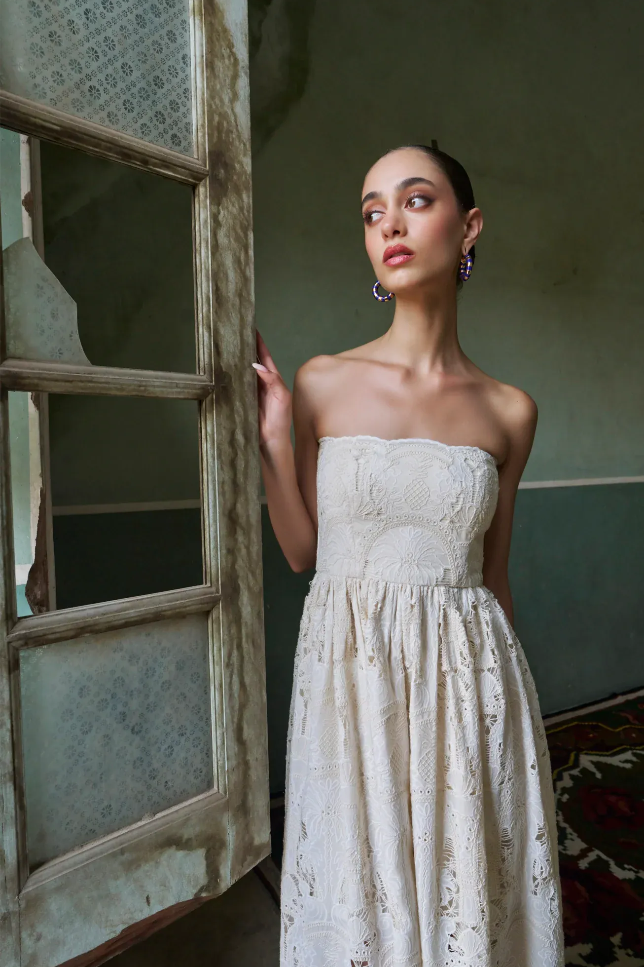 De Castro Dresses Ivory Garden Strapless Dress