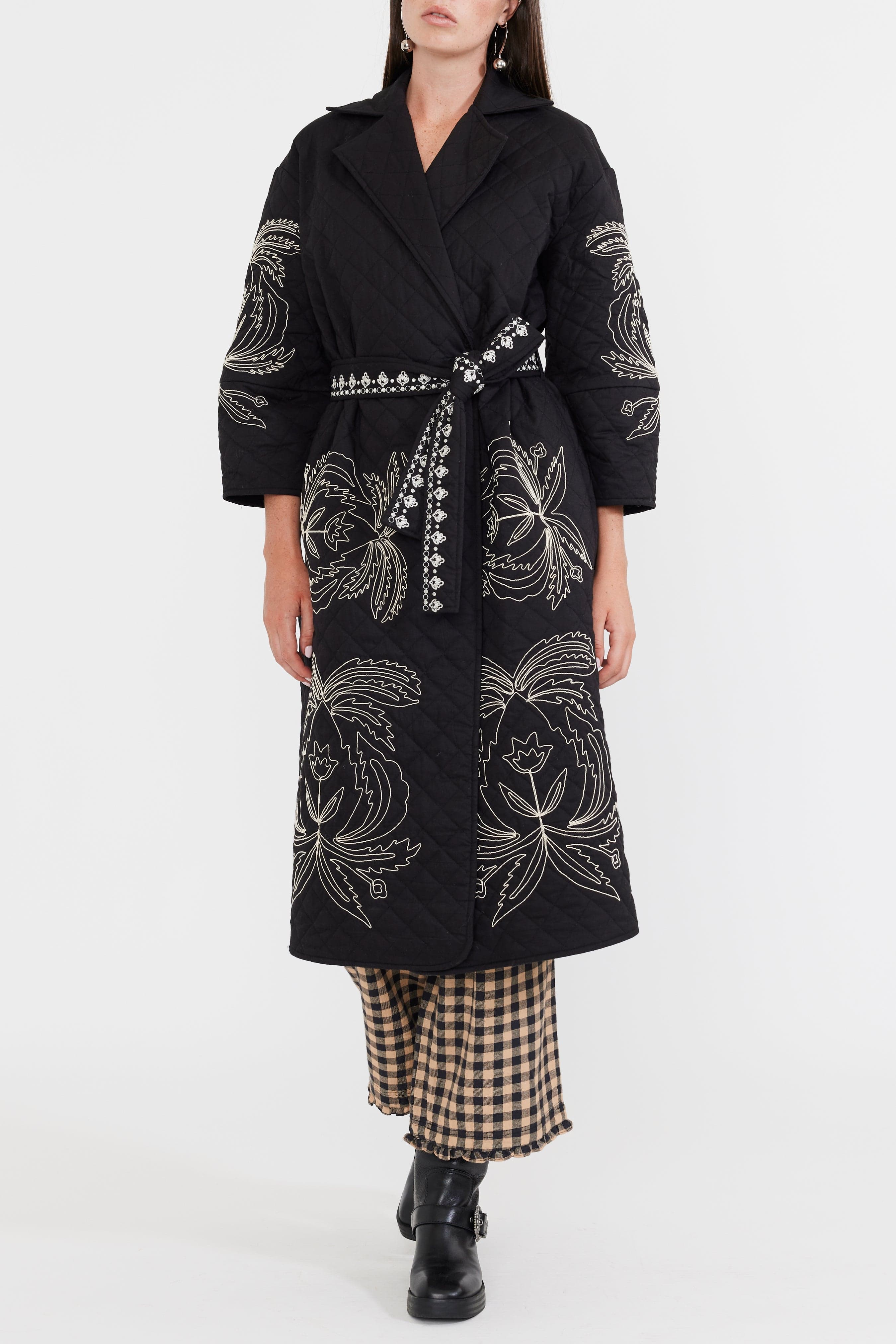 Eddy Jacket Palak Embroidered Quilted Wrap Jacket