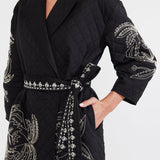 Eddy Jacket Palak Embroidered Quilted Wrap Jacket