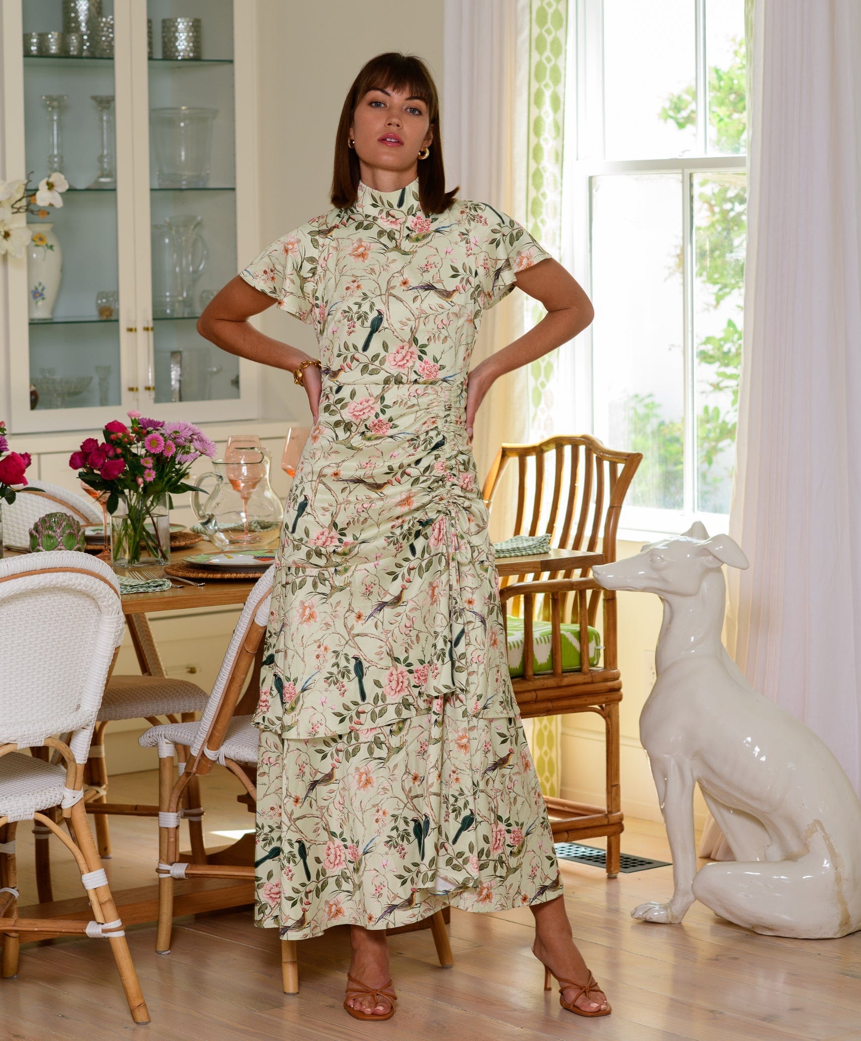 Elizabeth James The Label Dress Mackenzie Dress in Chinoiserie Pear