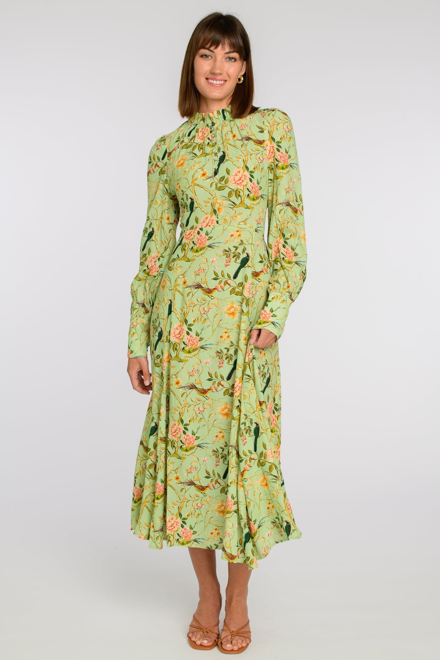 Elizabeth James The Label Dress Morgan Dress in Chinoiserie Pear