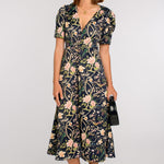 Elizabeth James The Label Dress Reese Dress in Chinoiserie Black