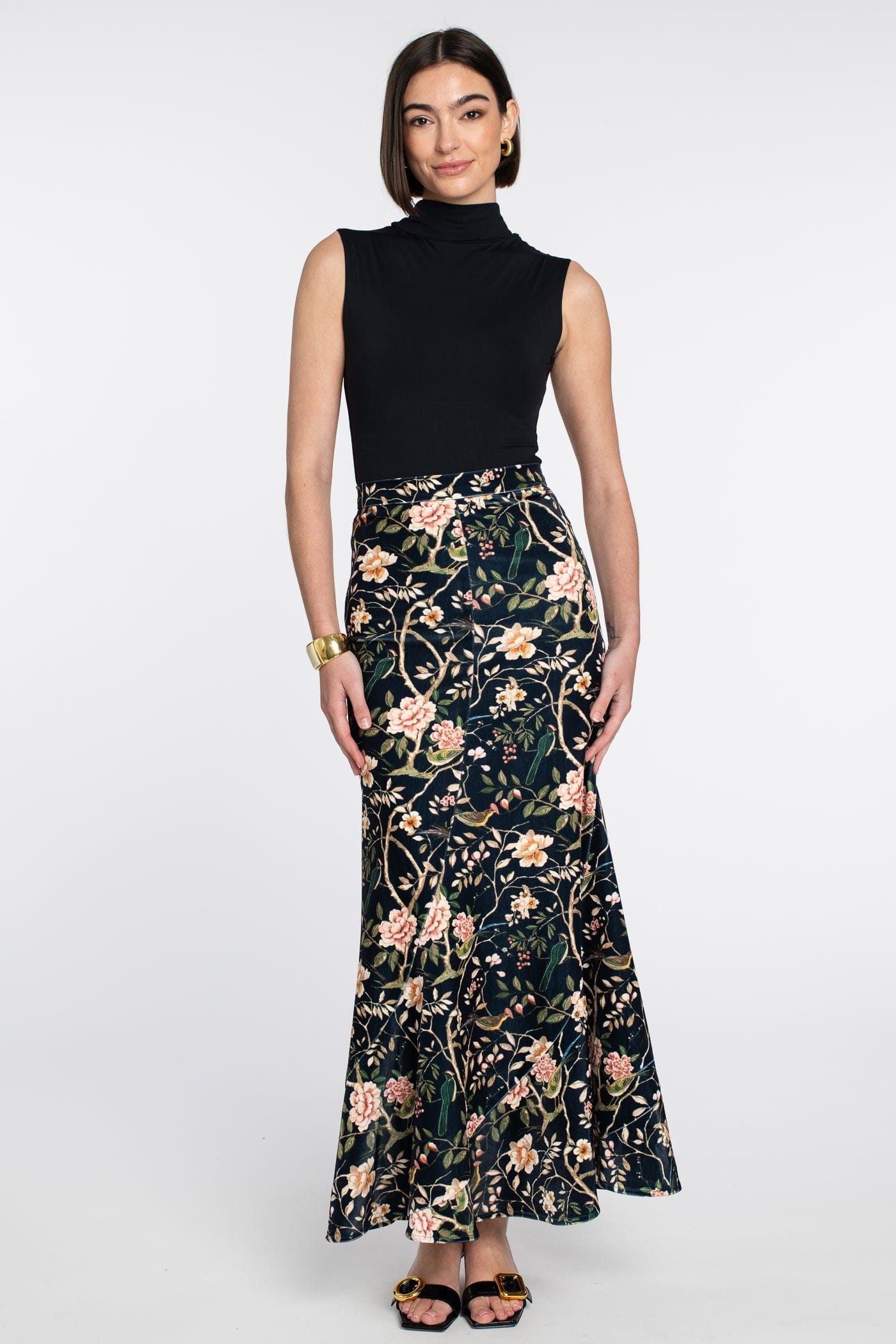 Elizabeth James The Label Skirt Serena Skirt in Chinoiserie Black