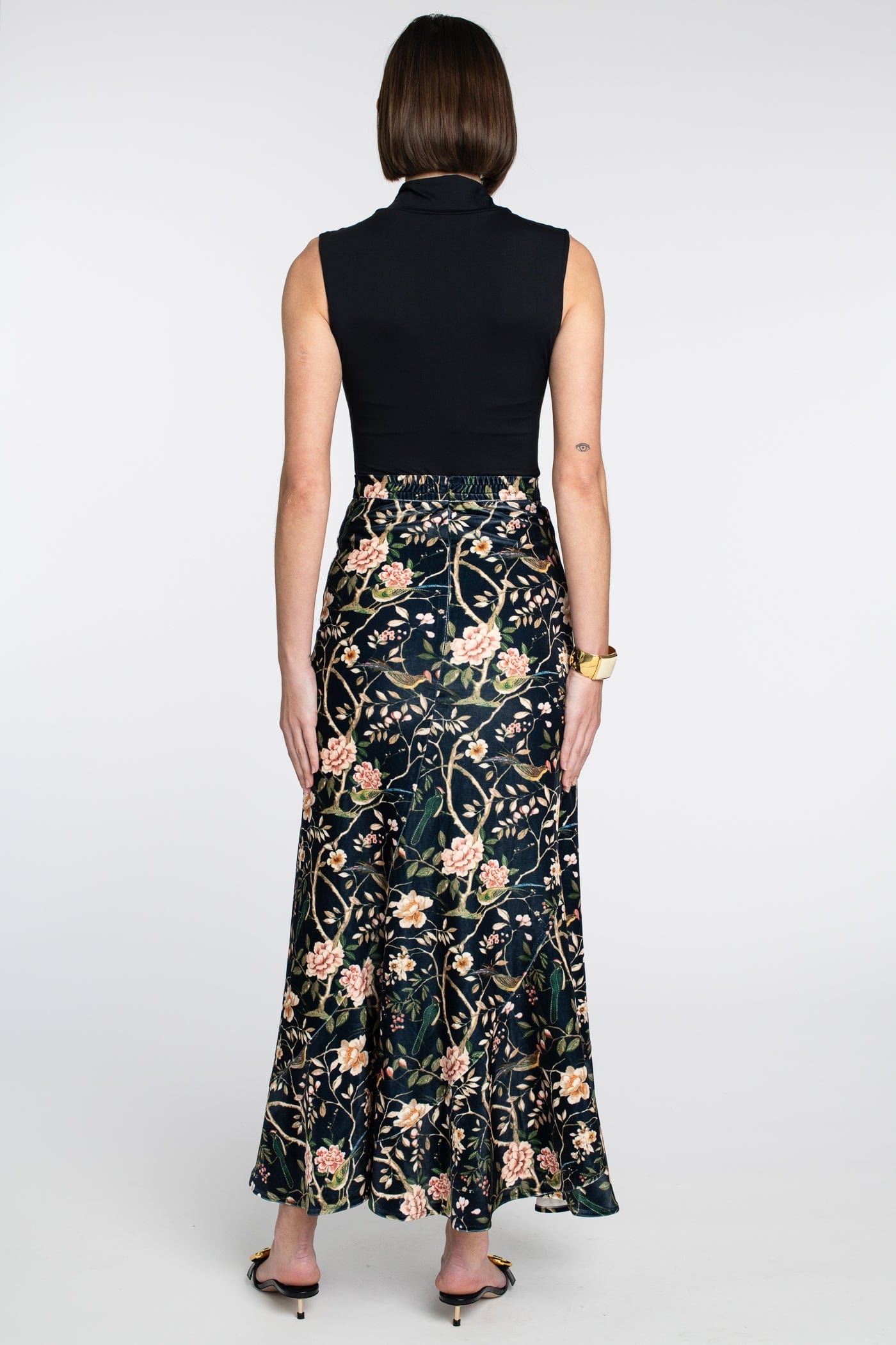 Elizabeth James The Label Skirt Serena Skirt in Chinoiserie Black