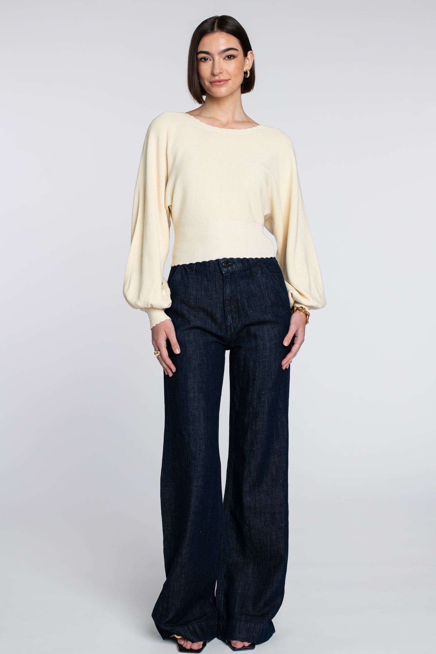 Elizabeth James The Label Sweater Cleo Sweater in Ivory