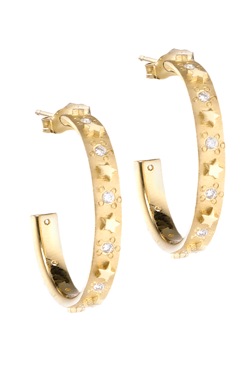 Elizabeth Moore Earrings Diamond Celestial Hoops