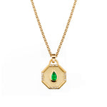 Elizabeth Moore Necklace Fairy Dust Emerald Pendant