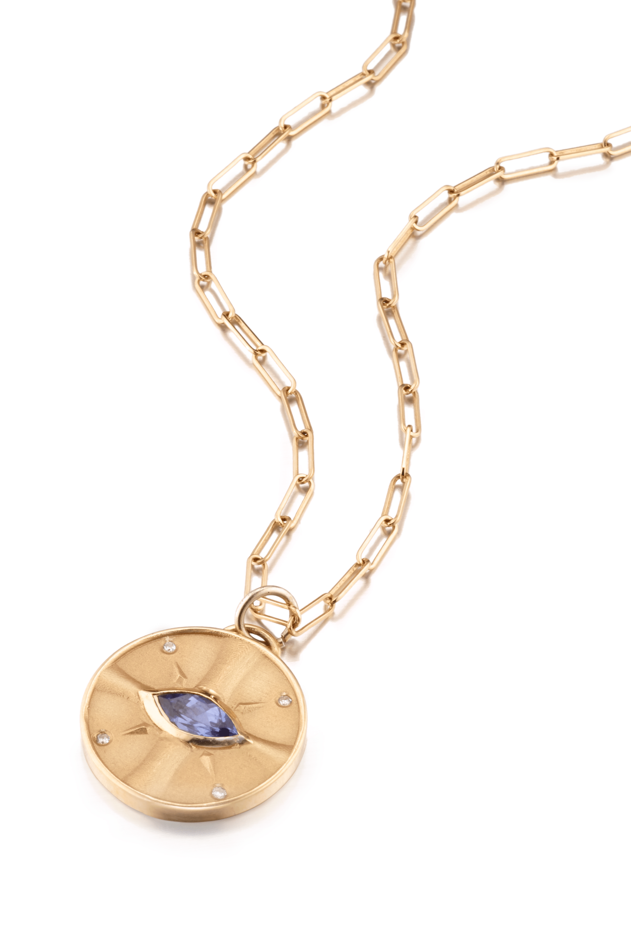 Elizabeth Moore Necklace Tanzanite Eye of the Sun Pendant