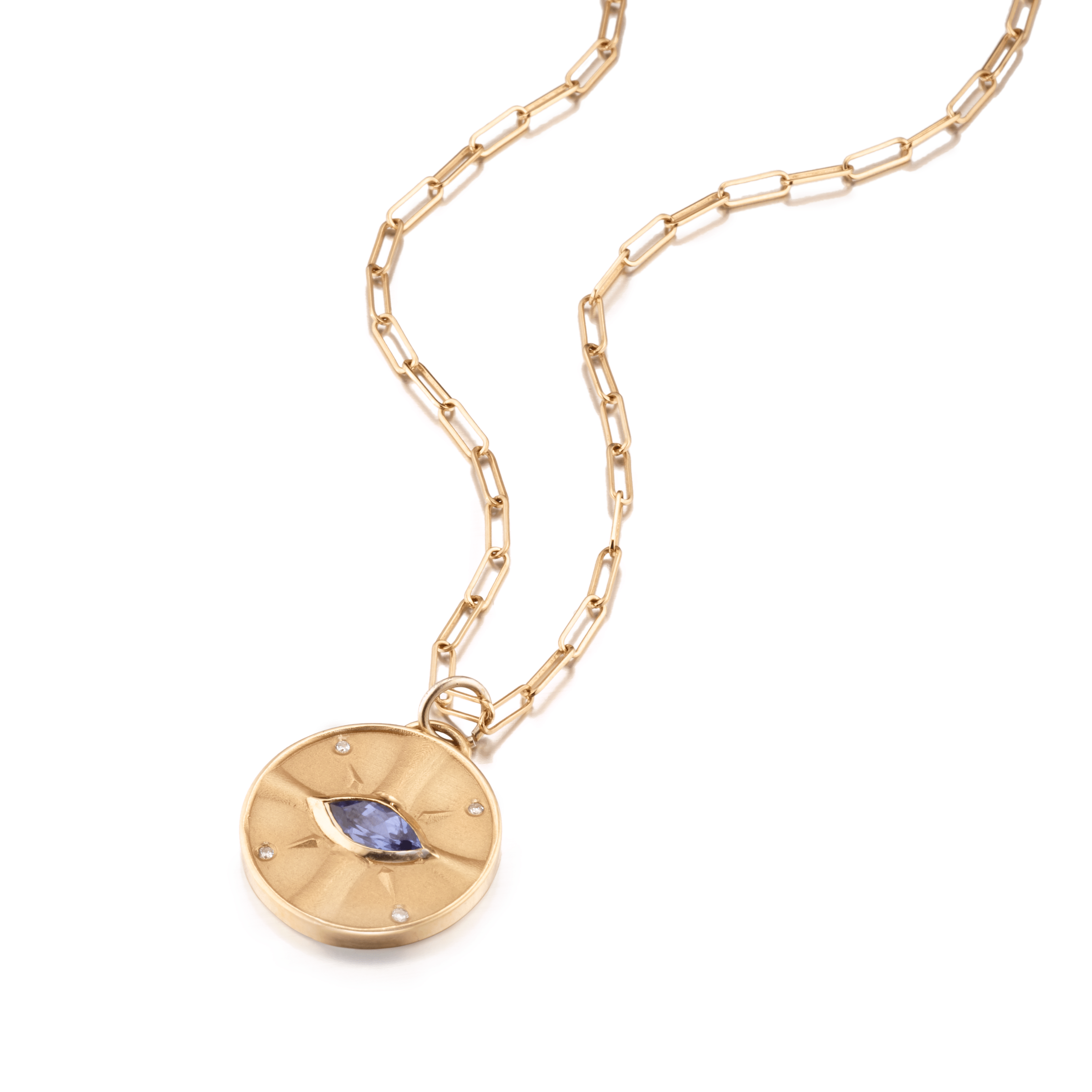 Elizabeth Moore Necklace Tanzanite Eye of the Sun Pendant