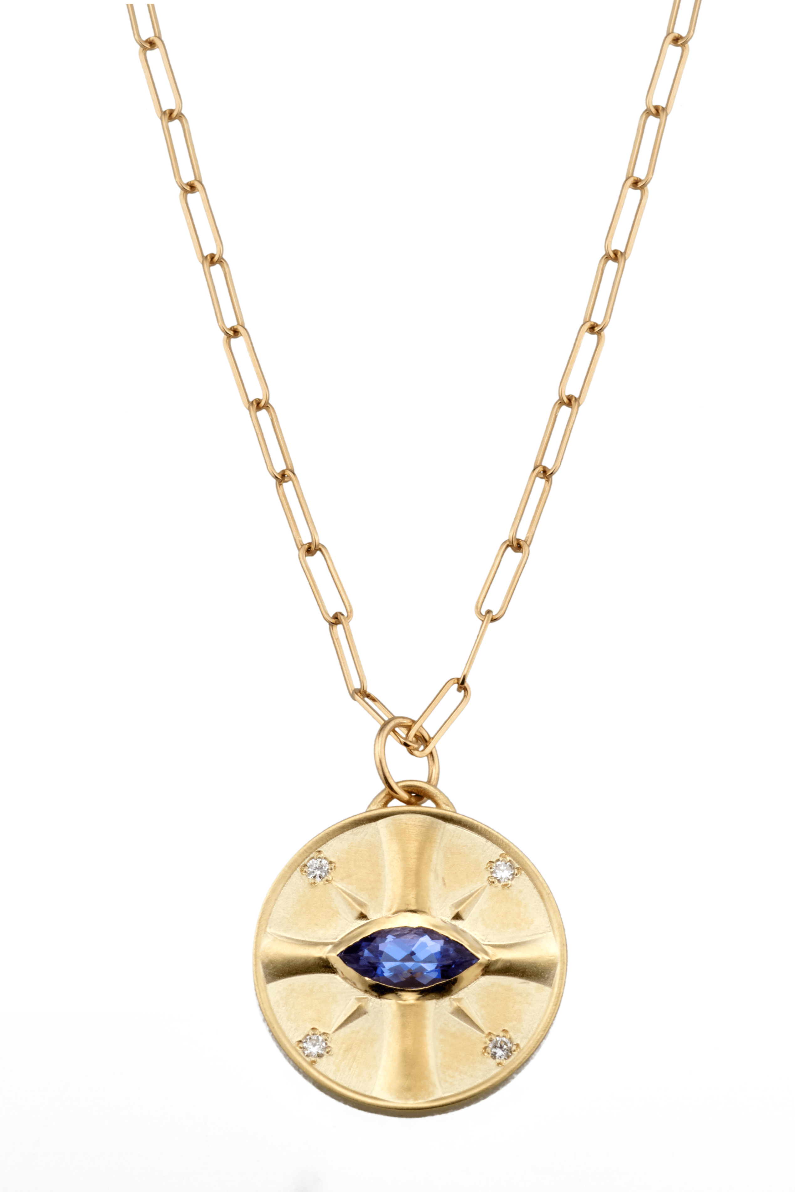 Elizabeth Moore Necklace Tanzanite Eye of the Sun Pendant