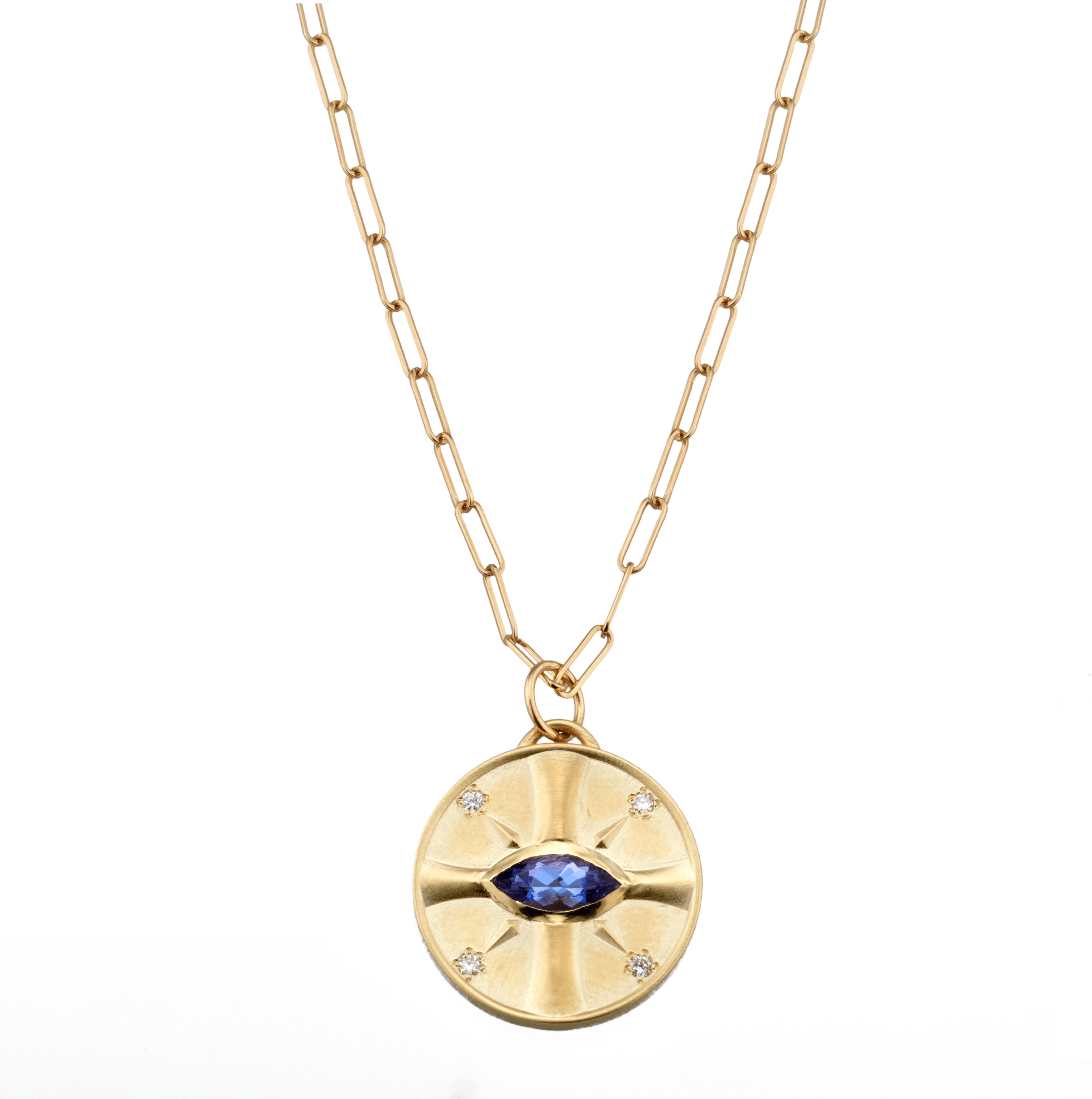 Elizabeth Moore Necklace Tanzanite Eye of the Sun Pendant