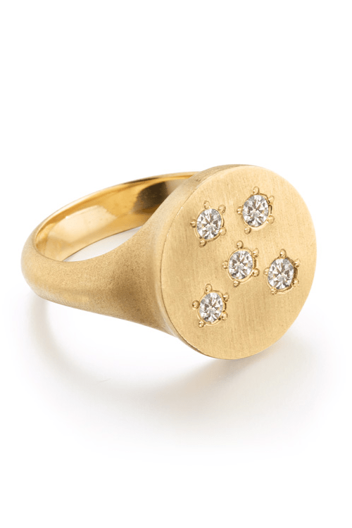 Elizabeth Moore Ring Circle of 5th's Diamond Signet