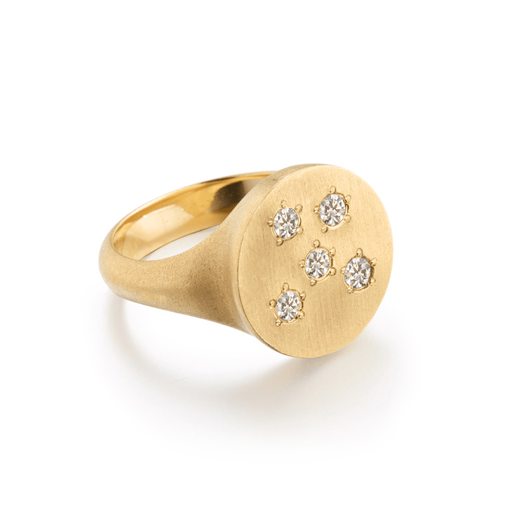 Elizabeth Moore Ring Circle of 5th's Diamond Signet