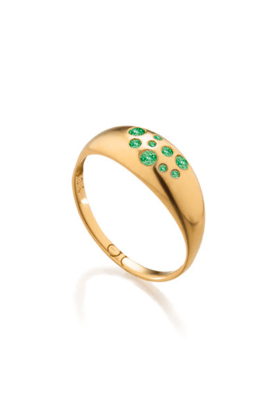 Elizabeth Moore Ring Fairy Dust Emerald Ring